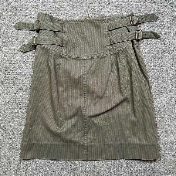 Vintage Marc by Marc Jacobs Buckle Olive Green Utility Military Skirt Womens 8 - Picture 1 of 6